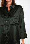 Natalia Collection One Size Sleek Satin Blouse, Khaki
