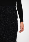 Malissa J One Size Sequin Embellished Midi Skirt, Black