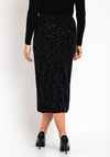 Malissa J One Size Sequin Embellished Midi Skirt, Black