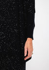 Malissa J One Size Sequin Embellished Sweater, Black
