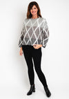 Malissa J One Size Embellished Argle Knit Jumper, Grey
