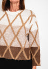 Malissa J One Size Embellished Argle Knit Jumper, Stone