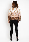 Malissa J One Size Embellished Argle Knit Jumper, Stone