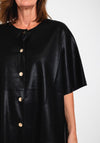 Natalia Collection One Size Faux Leather Cape Style Jacket, Black