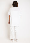 Malissa J One Size Ruched Linen Shirt, White