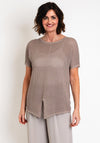 Malissa J One Size Ajour Knit Top, Mushroom