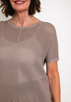 Malissa J One Size Ajour Knit Top, Mushroom