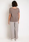 Malissa J One Size Ajour Knit Top, Mushroom