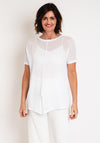 Natalia Collection One Size Ajour Knit Top, White