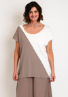 Malissa J One Size Two Tone Top, Mushroom