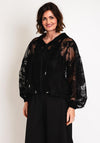 Natalia Collection One Size Sheer Hooded Jacket, Black