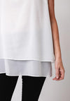 Malissa J One Size Layered Chiffon Top, White
