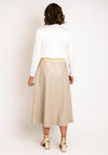 Natalia Collection One Size Gold Chain Trim Knit Cardigan, White