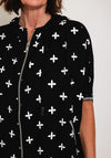 Malissa J One Size Hooded Print Jacket, Black