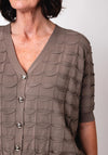 Malissa J One Size Textured Cardigan, Brown