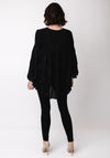 Malissa J One Size Bubble Effect Tie Front Cardigan, Black