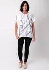Malissa J One Size Embellished Abstract Print T Shirt, White