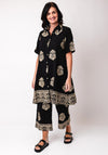 Malissa J One Size Paisley Embroidered Shirt Dress, Black