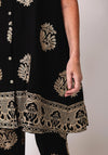 Malissa J One Size Paisley Embroidered Shirt Dress, Black