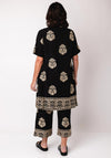 Malissa J One Size Paisley Embroidered Shirt Dress, Black