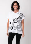 Malissa J One Size Embellished Disc Print T Shirt, White