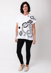 Malissa J One Size Embellished Disc Print T Shirt, White