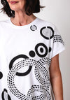 Malissa J One Size Embellished Disc Print T Shirt, White