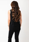 Malissa J One Size Embellished V Neck Knit Top, Black