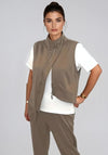 Malissa J High Neck Fleece Gilet, Brown