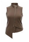 Malissa J High Neck Fleece Gilet, Brown