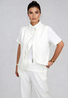 Malissa J High Neck Fleece Gilet, White