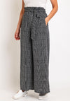Natalia Collection One Size Wide Leg Striped Trousers, Black