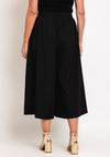Natalia Collection One Size Cropped Wide Leg Trousers, Black