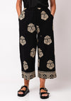 Malissa J One Size Paisley Embroidered Culottes, Black
