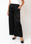 MALISSA J WIDE LEG TEXTURED SATIN TROUSERS