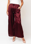 MALISSA J WIDE LEG TEXTURED SATIN TROUSERS
