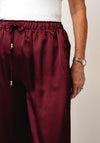 MALISSA J WIDE LEG TEXTURED SATIN TROUSERS