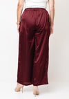 MALISSA J WIDE LEG TEXTURED SATIN TROUSERS