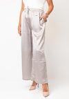 MALISSA J WIDE LEG TEXTURED SATIN TROUSERS