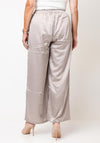 MALISSA J WIDE LEG TEXTURED SATIN TROUSERS