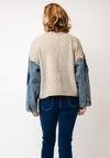 Malissa J Contrasting Knit Denim One Size Jumper, Stone