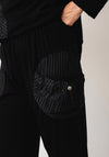 Malissa J One Size Textured Pocket Detail Trousers, Black