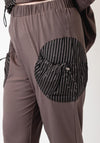 Malissa J One Size Textured Pocket Detail Trousers, Mushroom