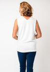Malissa J One Size V-neck Drawstring Vest Top, White