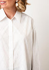 Malissa J Rhinestone Embellished Detail Shirt One Size, White