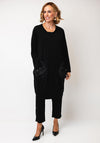Malissa J Textured One Size Pocket Detail Tunic Dress, Black