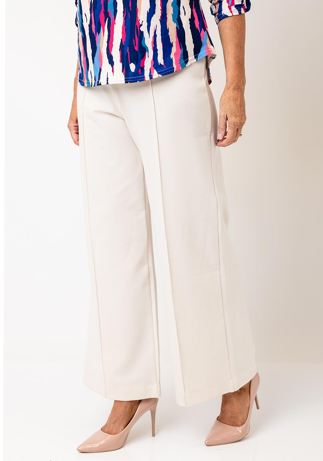 MALISSA J PULL ON WIDE LEG PONTE TROUSER
