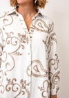 Malissa J Vintage Print Relaxed Shirt Dress, White Multi