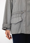Malissa J Rhinestone Embellished Zip Up Jacket, Grey