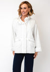 Malissa J Rhinestone Embellished Zip Up Jacket, White